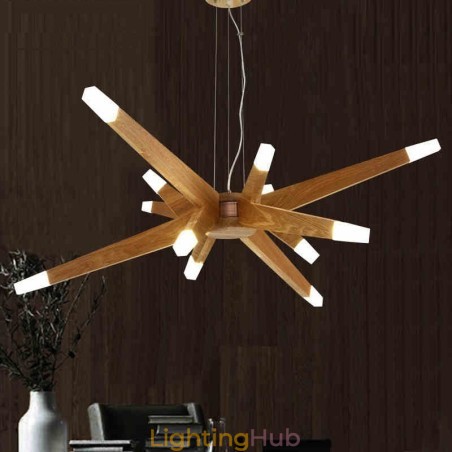 Modern Contemporary Wood 12 Light Pendant Light Modern Contemporary Wood 12 Light Pendant Light