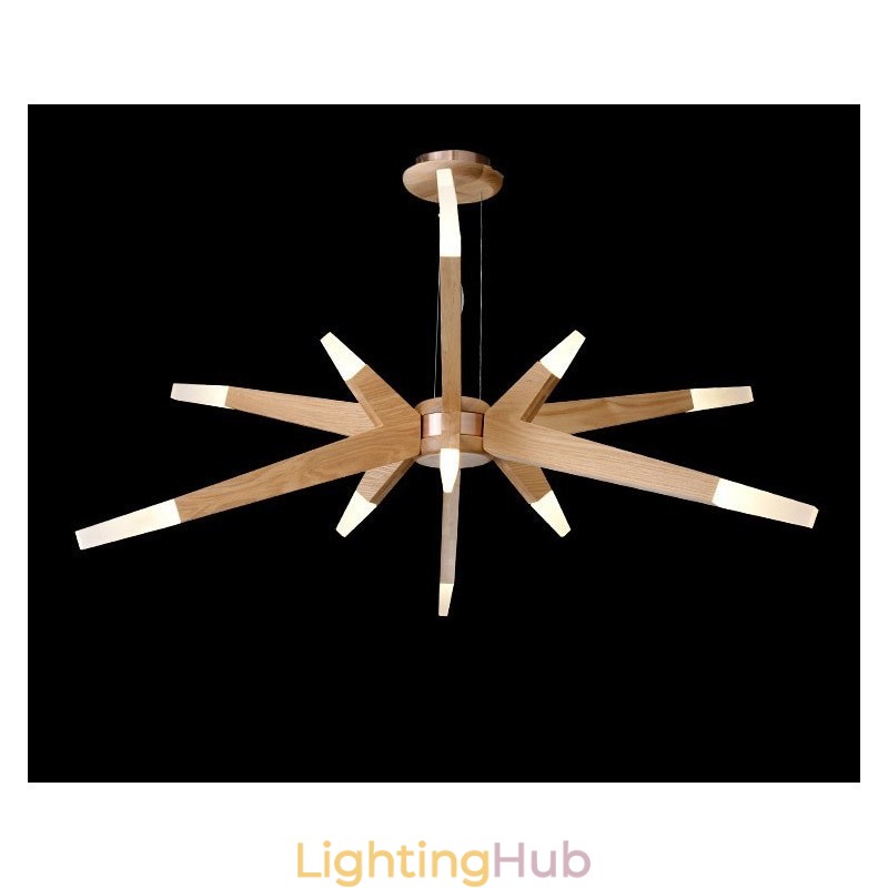 Modern Contemporary Wood 12 Light Pendant Light