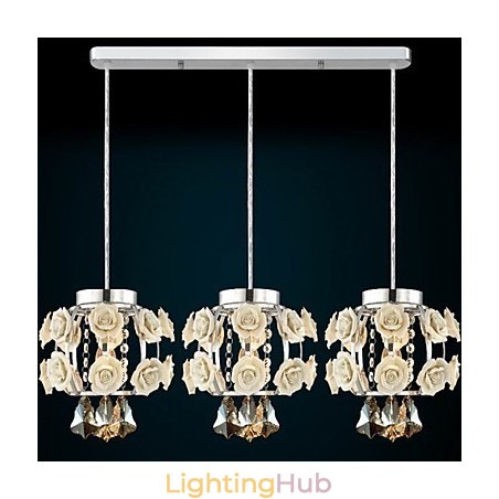 Flowers and Crystal Chandelier Pendant Light Flowers and Crystal Chandelier Pendant Light