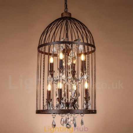 Retro Vintage Metal 8 Light Birdcage Pendant Light Retro Vintage Metal 8 Light Birdcage Pendant Light