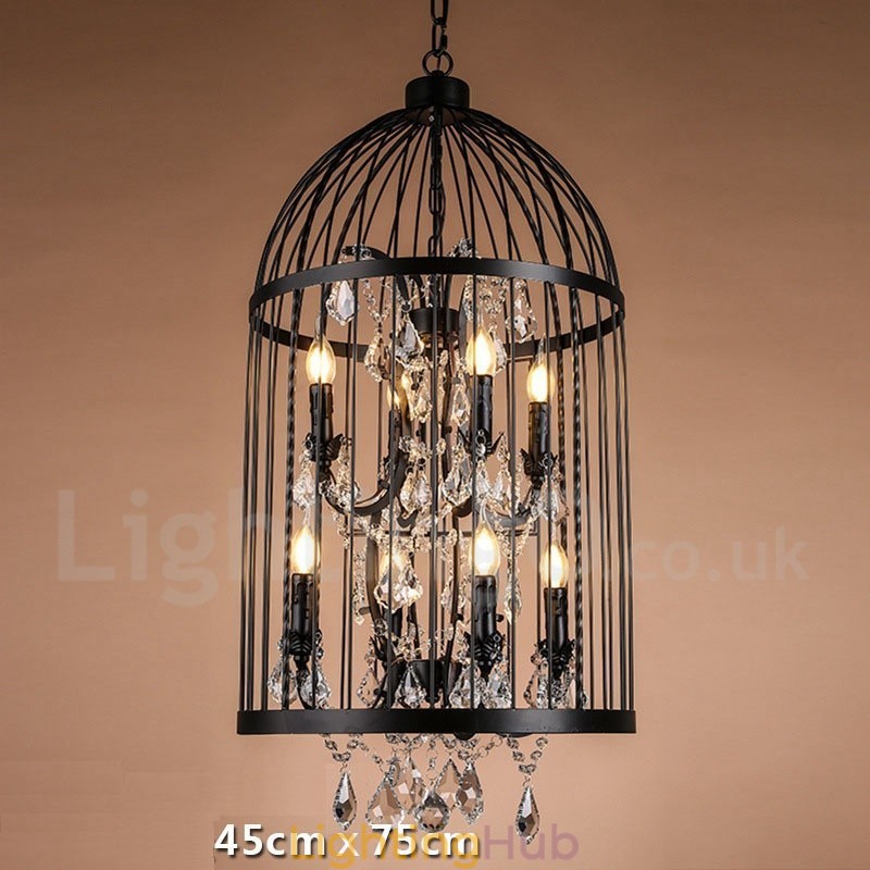 Retro Vintage Metal 8 Light Birdcage Pendant Light