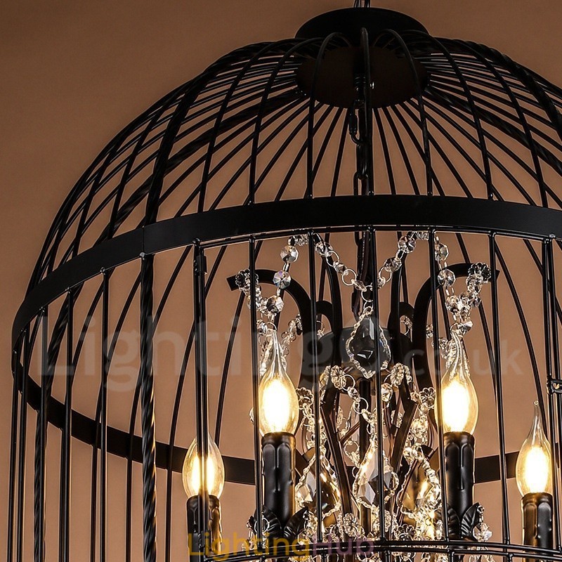 Retro Vintage Metal 8 Light Birdcage Pendant Light