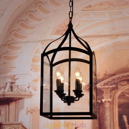 4 Light Black Metal Rustic Lodge Pendant Light with Glass Shade 4 Light Black Metal Rustic Lodge Pendant Light with Glass Shade