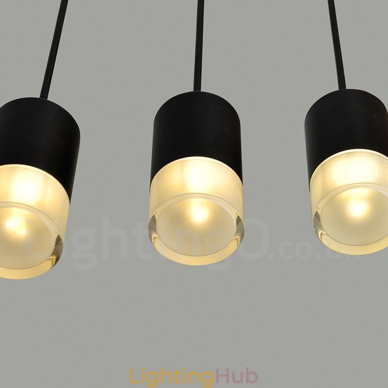 For 3 Light Black Pendant Light with Glass Shade