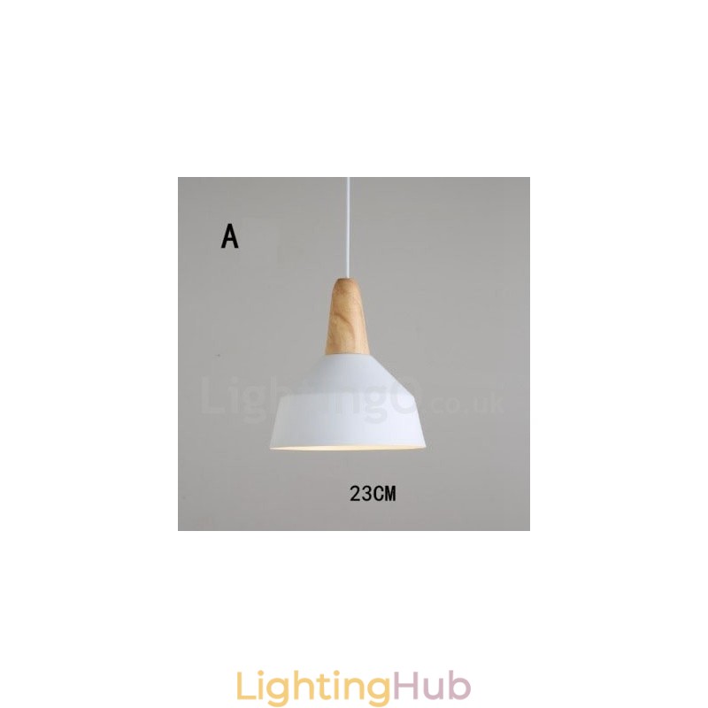 Modern Contemporary Wood Metal Multi Colors Pendant Light