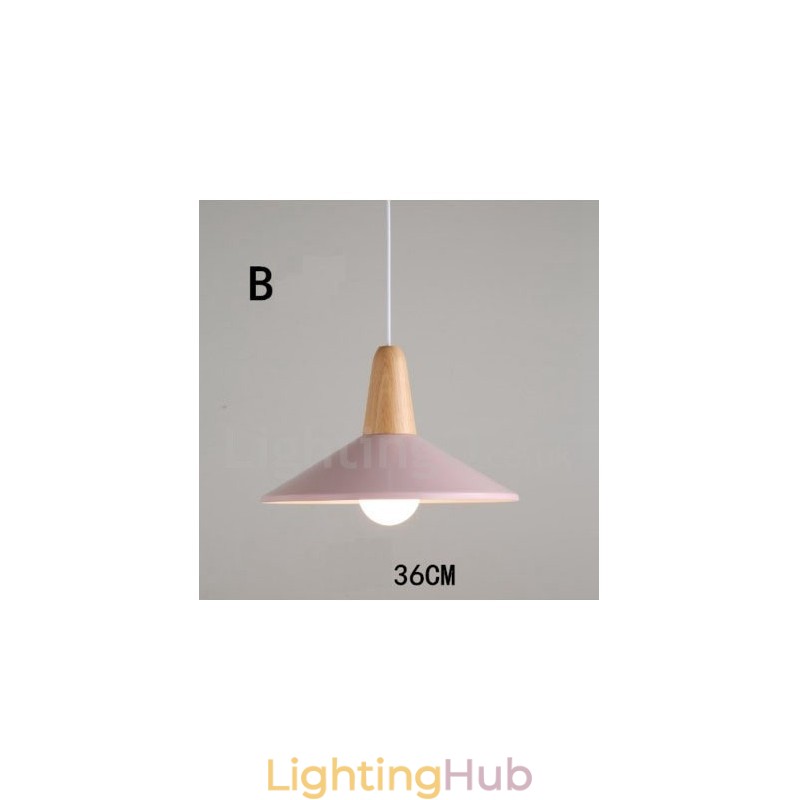Modern Contemporary Wood Metal Multi Colors Pendant Light