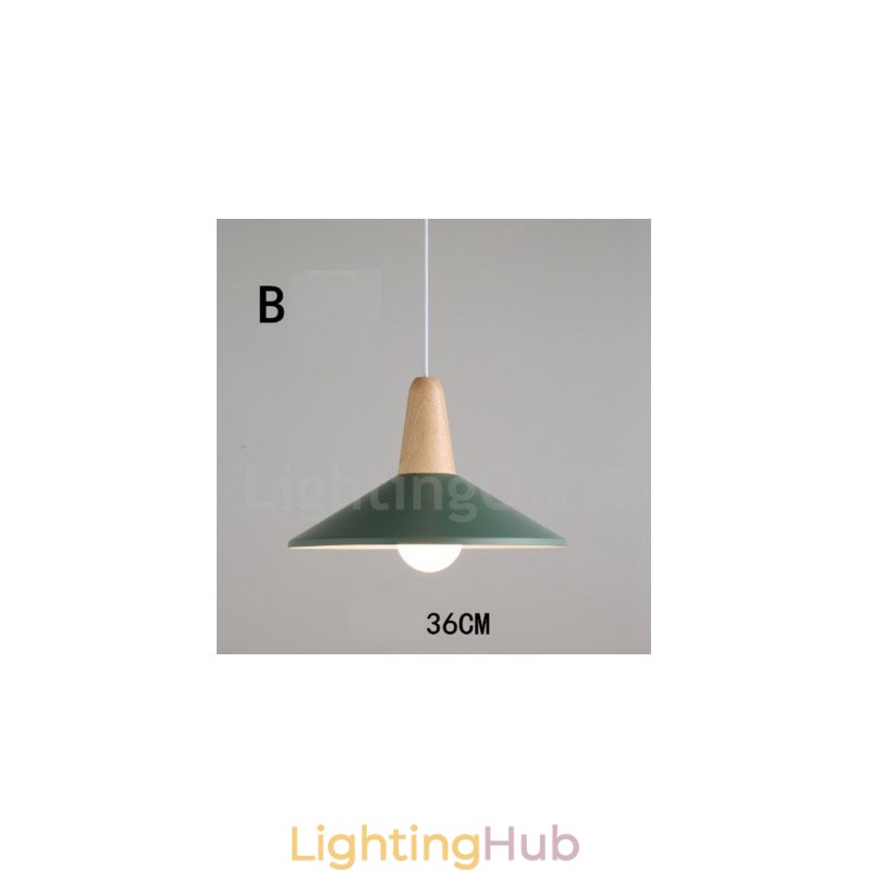 Modern Contemporary Wood Metal Multi Colors Pendant Light