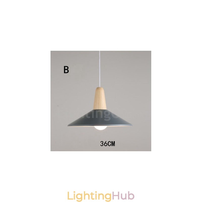 Modern Contemporary Wood Metal Multi Colors Pendant Light