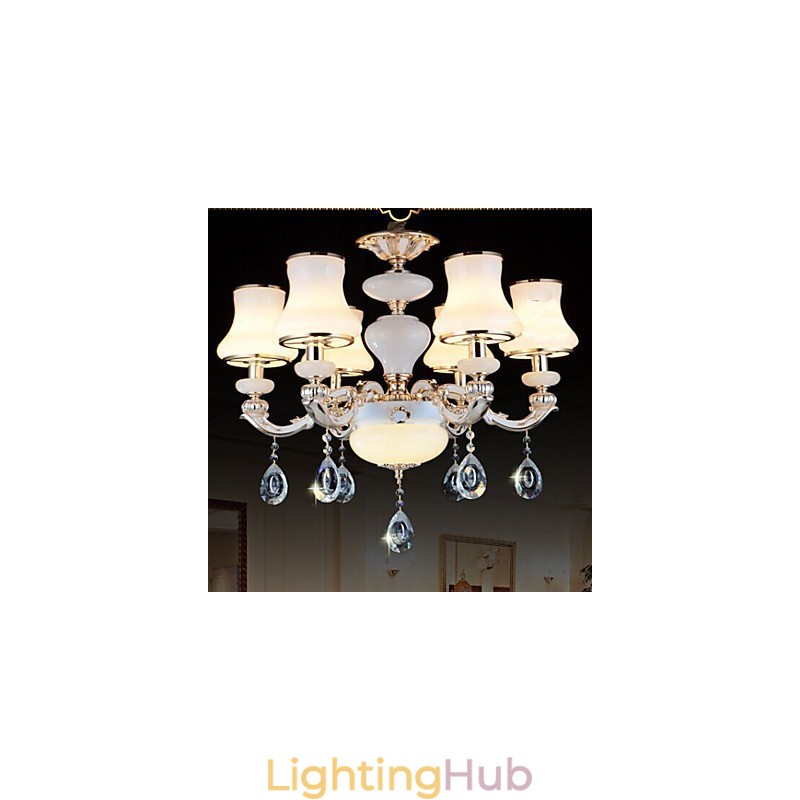 The luxurious Natural Jade Pendant lamp Of The European Crystal Pendant lamp