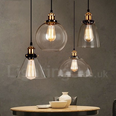 Retro Vintage Pendant Light with Glass Shade Lamp Retro Vintage Pendant Light with Glass Shade Lamp