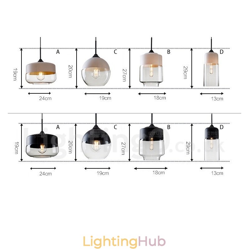 Modern Contemporary Pendant Light with Glass Shade