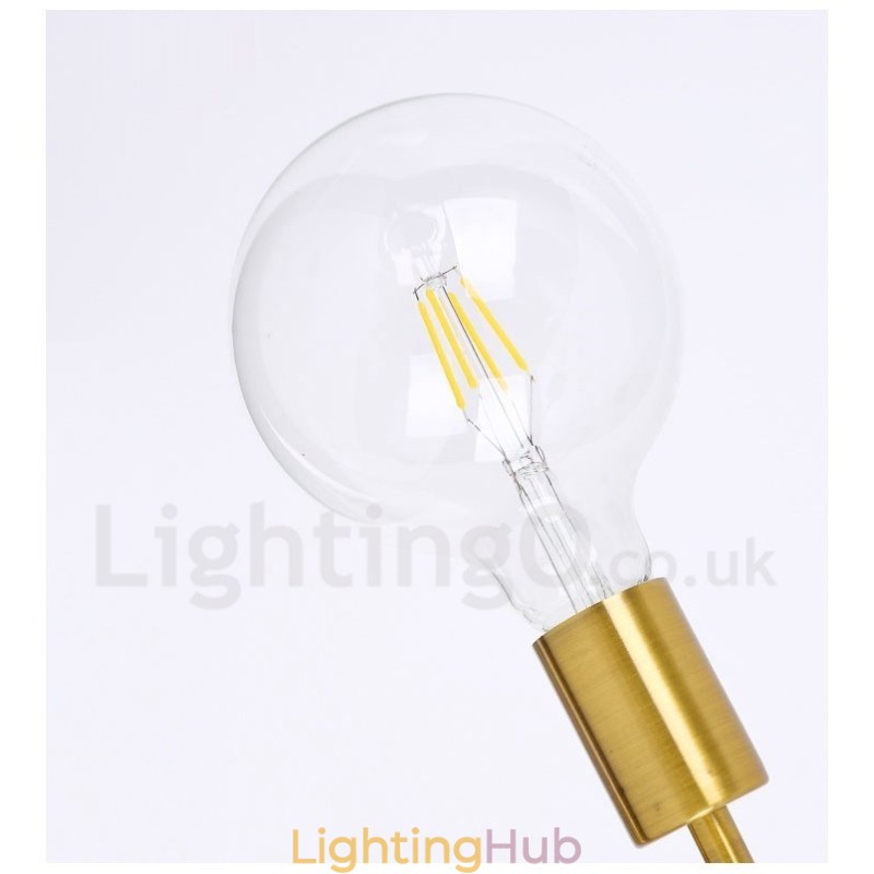 6 Light Copper Chandelier with Glass Shade Lamp