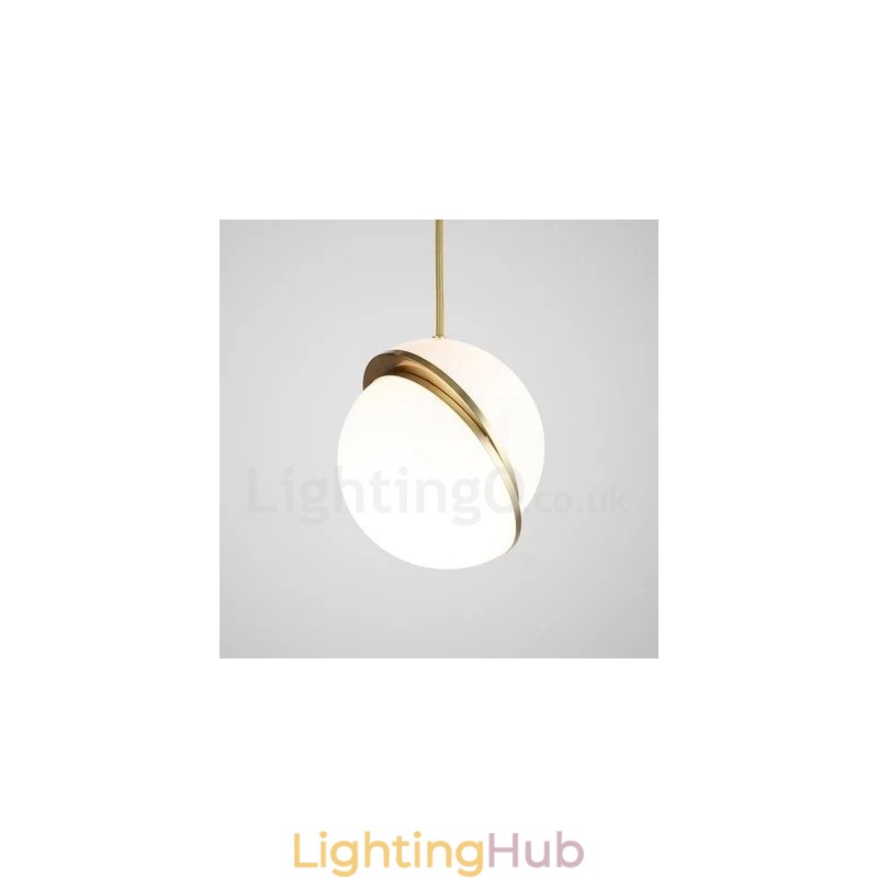 Modern Contemporary Copper Pendant Light with Glass Shade Lamp