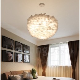 White Feather Pendant Light