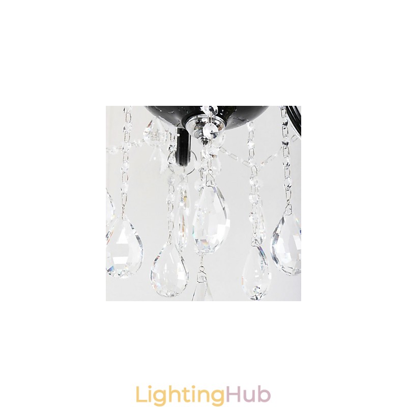 6 Light Crystal Chandelier in Black Design Accent
