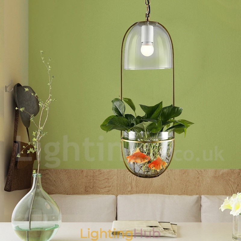 Rustic Lodge Metal Glass Pendant Light