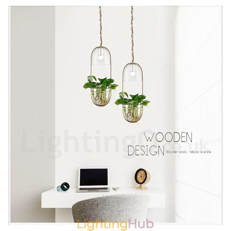 Rustic Lodge Metal Glass Pendant Light