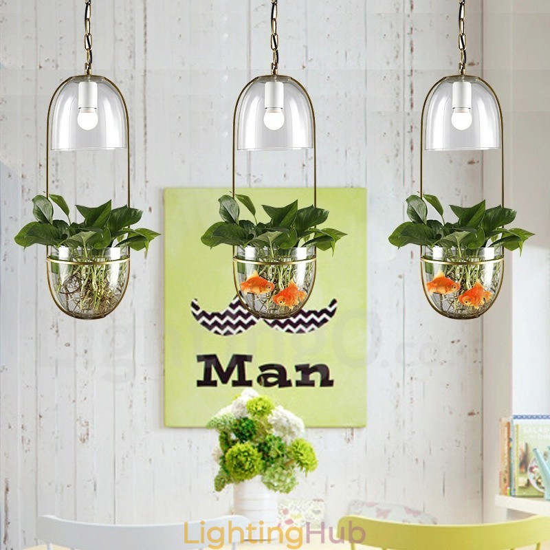 Rustic Lodge Metal Glass Pendant Light