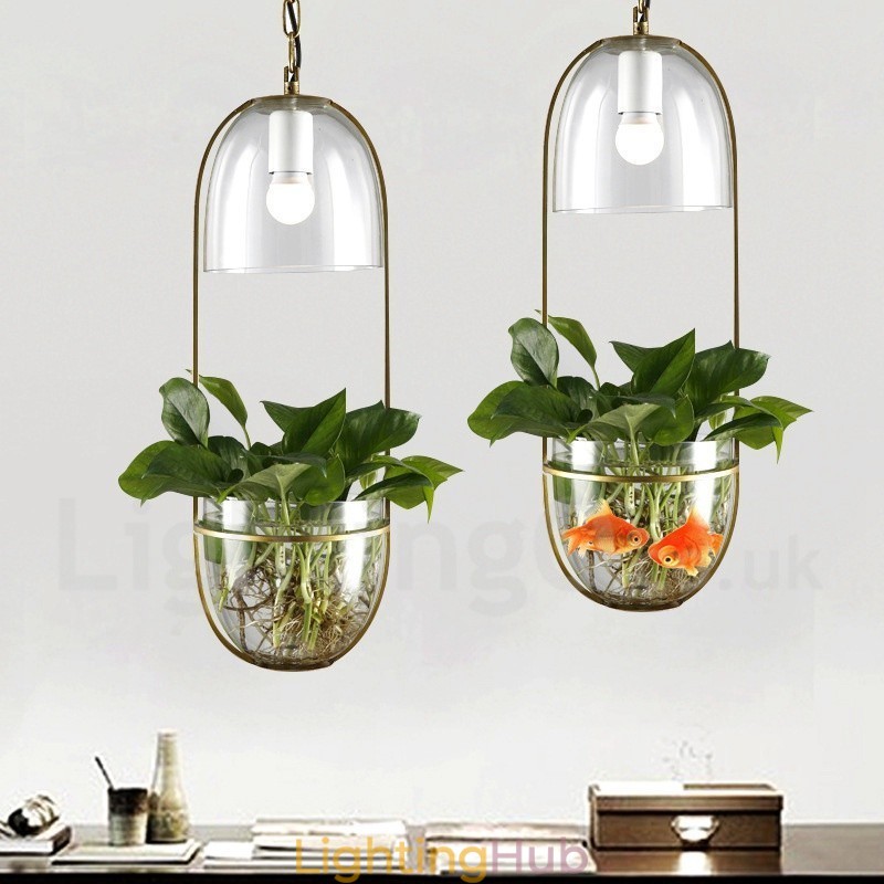 Rustic Lodge Metal Glass Pendant Light