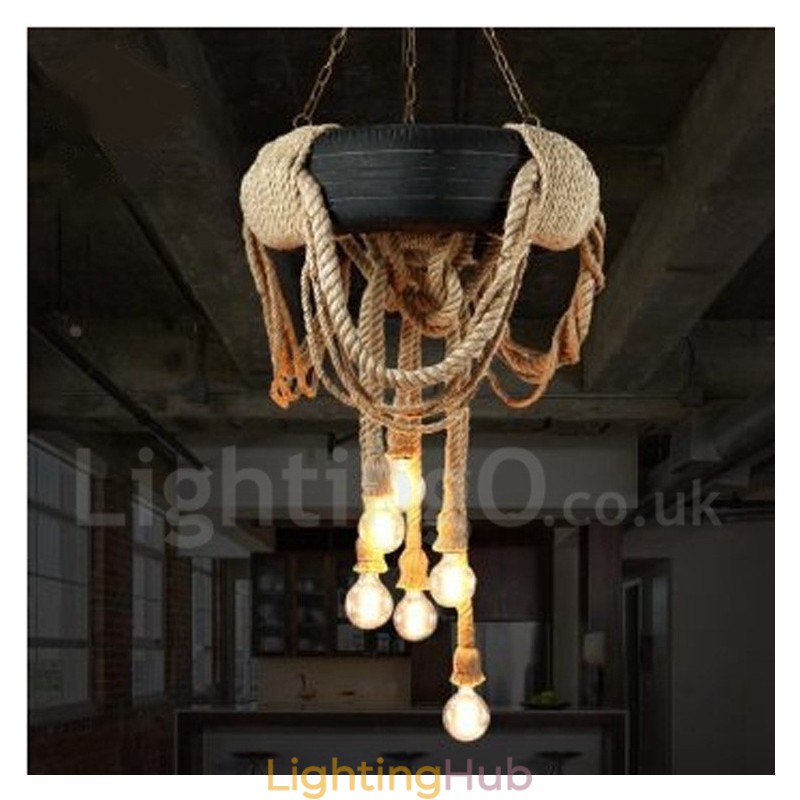 Country Vintage 6 Light Pendant Light