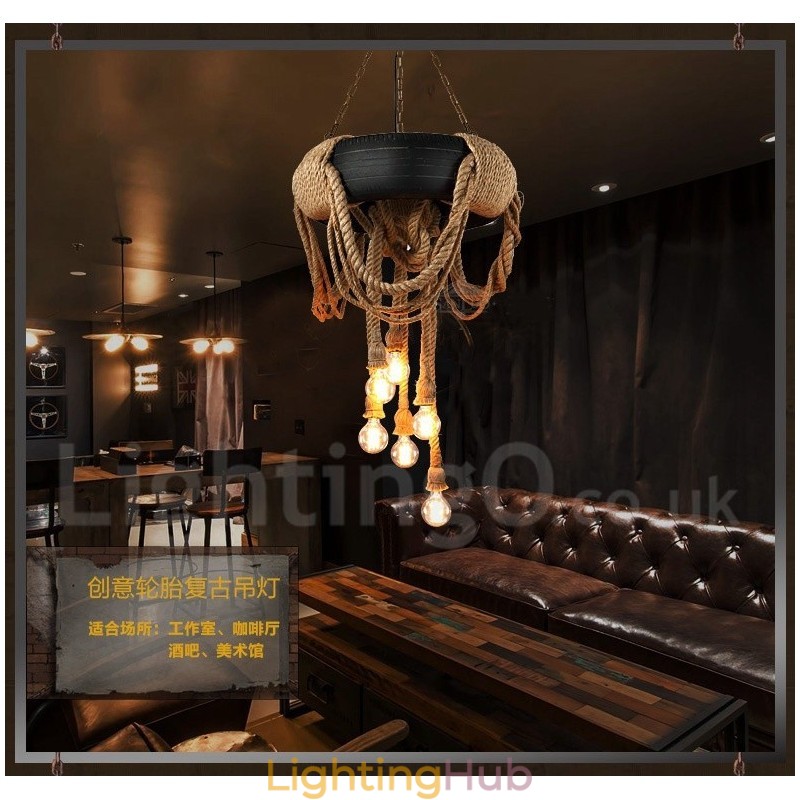 Country Vintage 6 Light Pendant Light