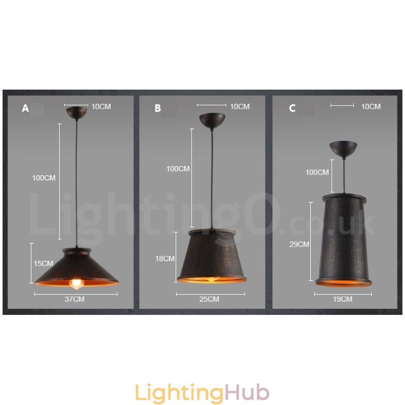 Retro Vintage 1 Light Metal Pendant Light