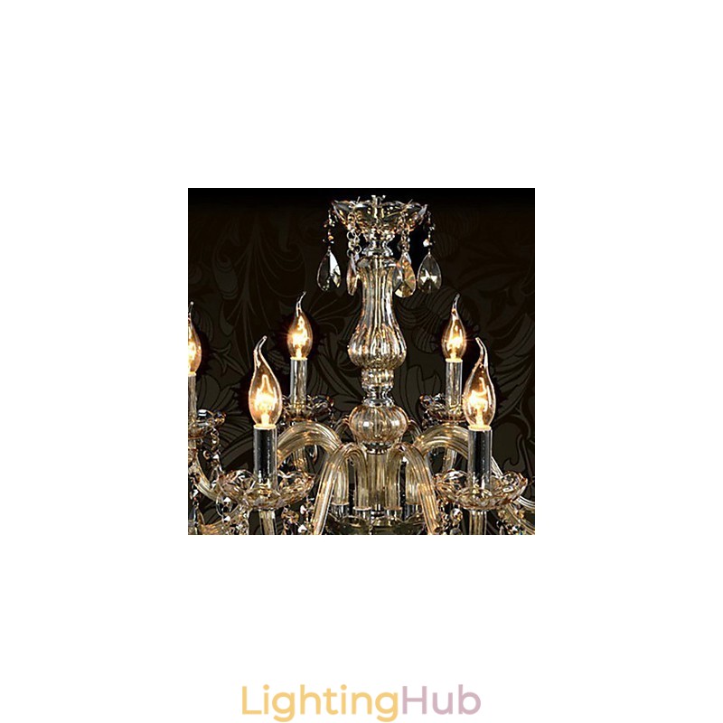 8 Lights Luxury Crystal Chandelier Cognac Color K9 Crystal Chandelier