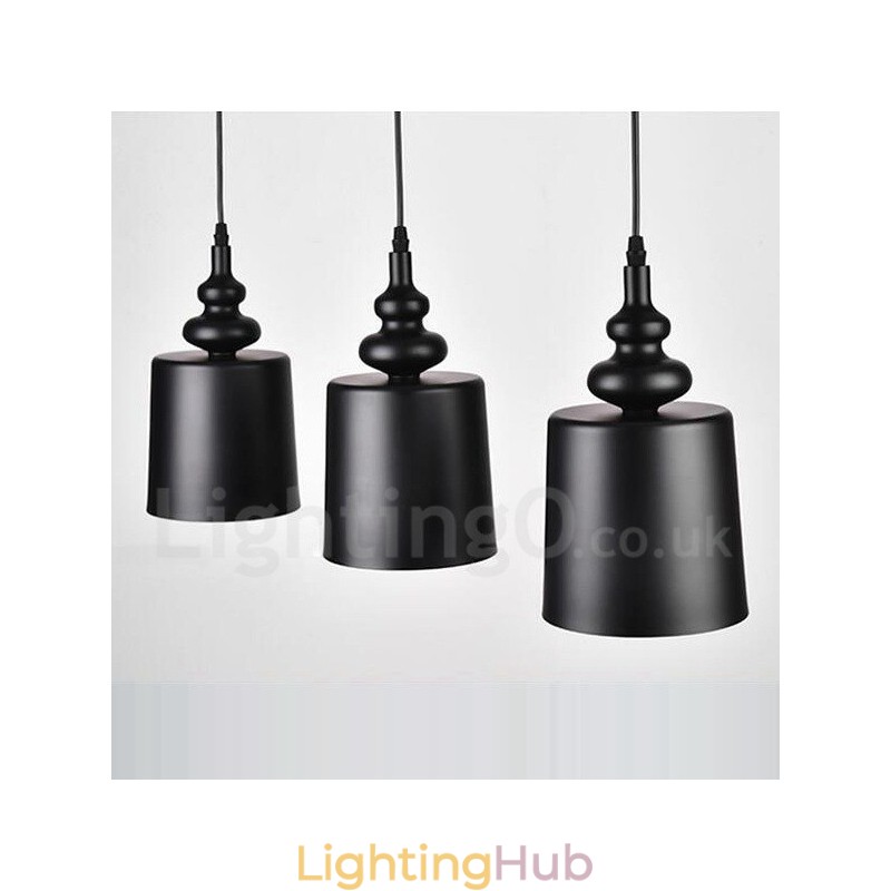 Black Modern Contemporary 3 Light Pendant Light
