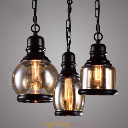 Retro Vintage Pendant Light with Glass Shade Lamp Retro Vintage Pendant Light with Glass Shade Lamp