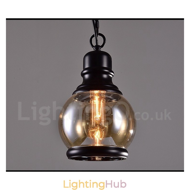 Retro Vintage Pendant Light with Glass Shade Lamp