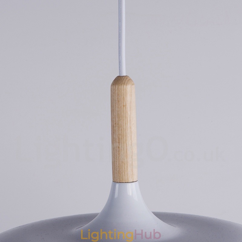 Modern Contemporary Wood Metal Pendant Light
