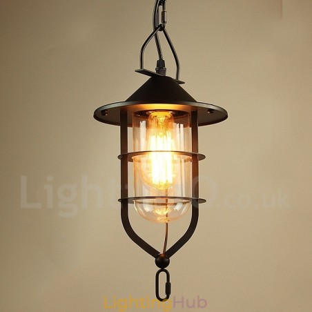 Vintage Metal Pendant Light with Glass Shade Vintage Metal Pendant Light with Glass Shade