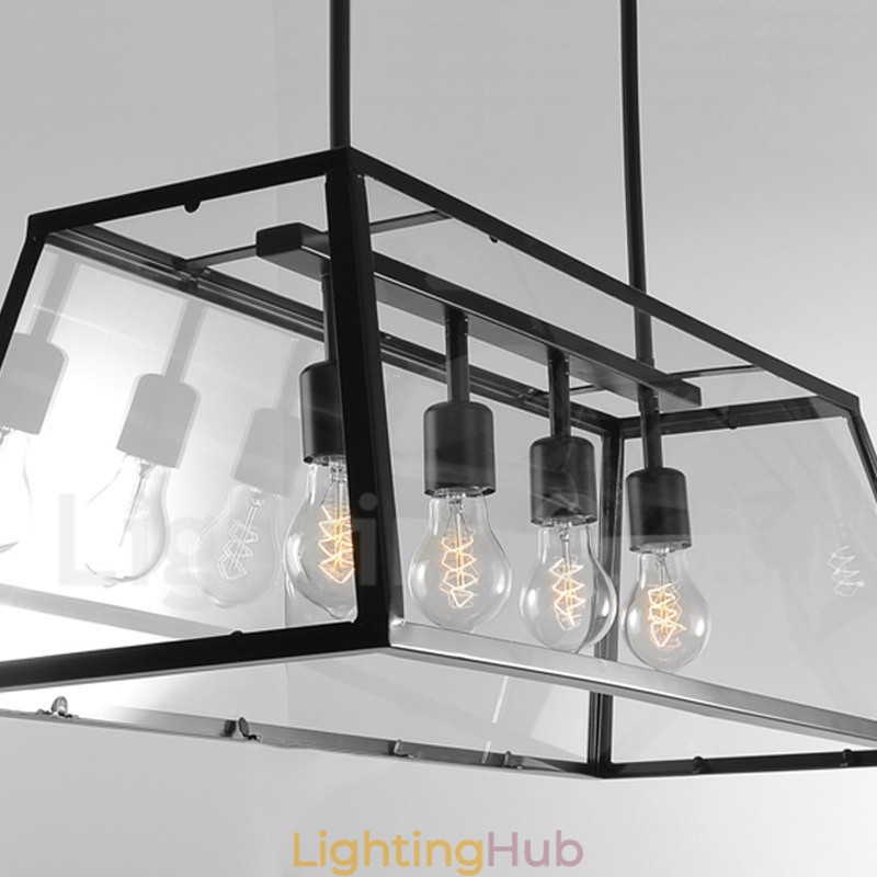 Rustic Lodge Vintage Metal Pendant Light with Glass Shade