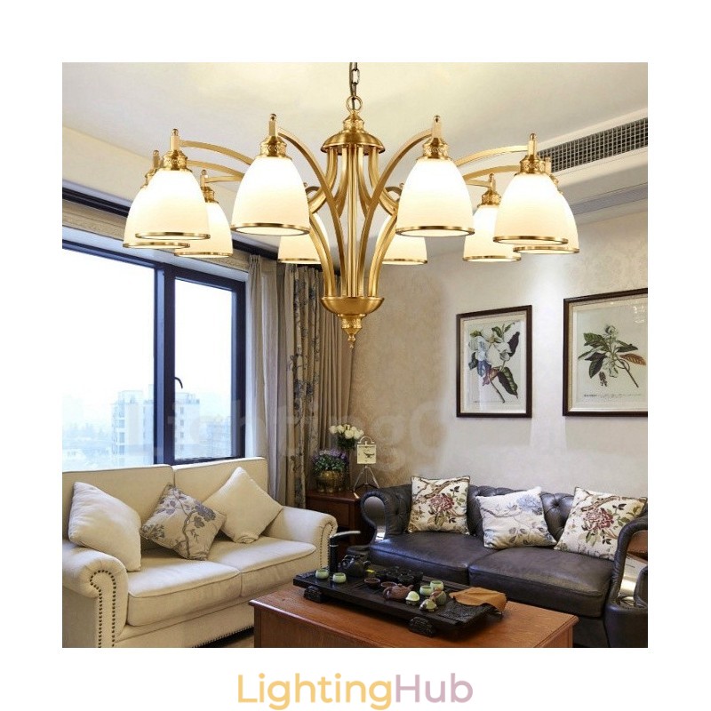 10 Light Rustic Lodge Integrated Metal Copper Chandelier