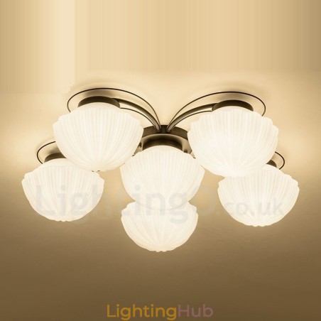 6 Light Rustic Lodge Integrated Chandelier