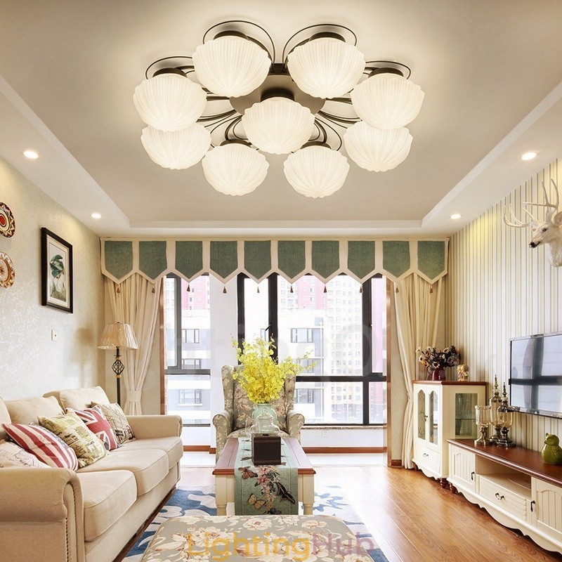 9 Light Rustic Lodge Integrated Chandelier