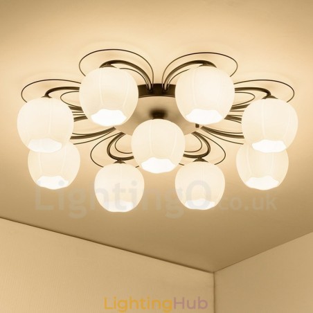 9 Light Rustic Lodge Integrated Chandelier