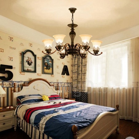 6 Light Rustic Lodge Integrated Metal Chandelier 6 Light Rustic Lodge Integrated Metal Chandelier