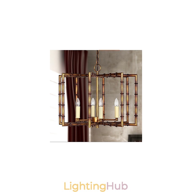 American Country Simple Antique Copper Iron Chandelier Chandelier Creative