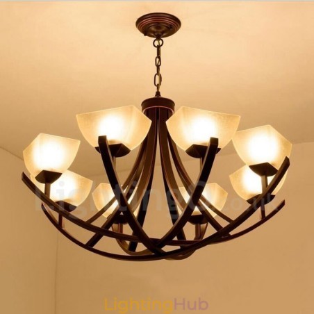 8 Light Rustic Lodge Integrated Metal Chandelier 8 Light Rustic Lodge Integrated Metal Chandelier