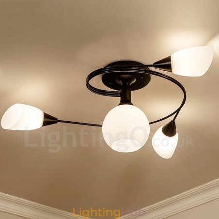 4 Light Rustic Lodge Integrated Chandelier with Glass Shade 4 Light Rustic Lodge Integrated Chandelier with Glass Shade