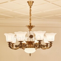 8 Light Traditional Classic Integrated Metal Luxury Chandelier