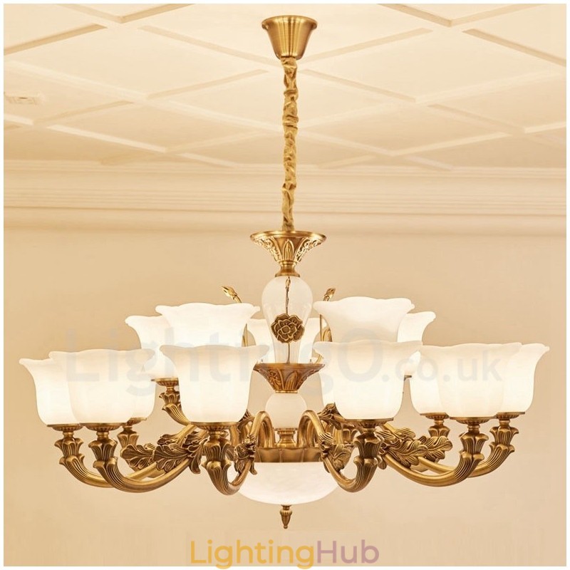 15 Light Traditional Classic Integrated Metal Luxury Chandelier