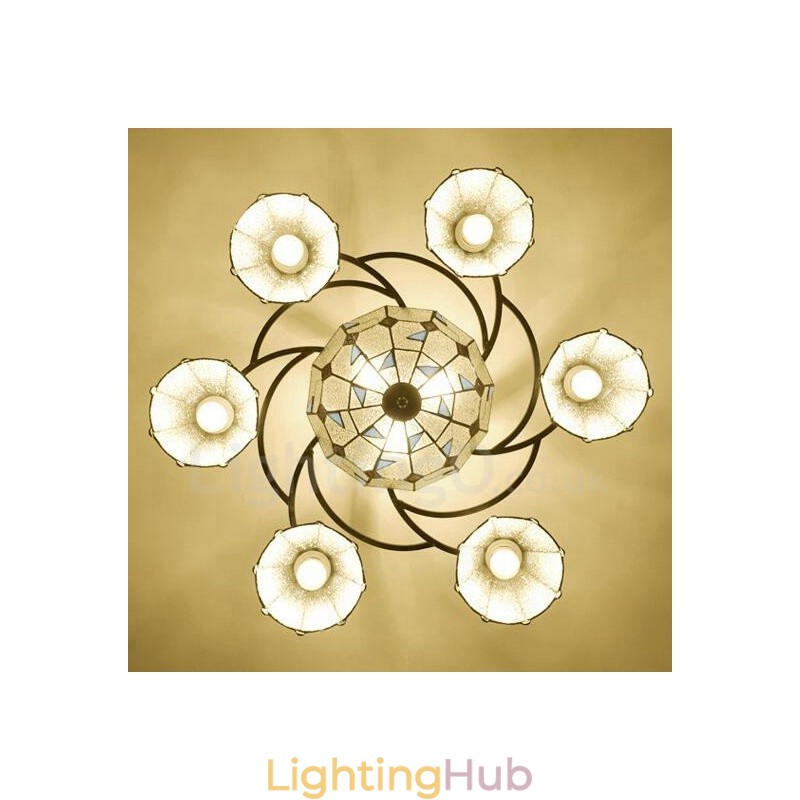 9 Light Mediterranean Style Integrated Bath Metal Chandelier
