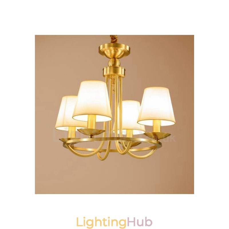4 Light Rustic Lodge Integrated Metal Copper Chandelier