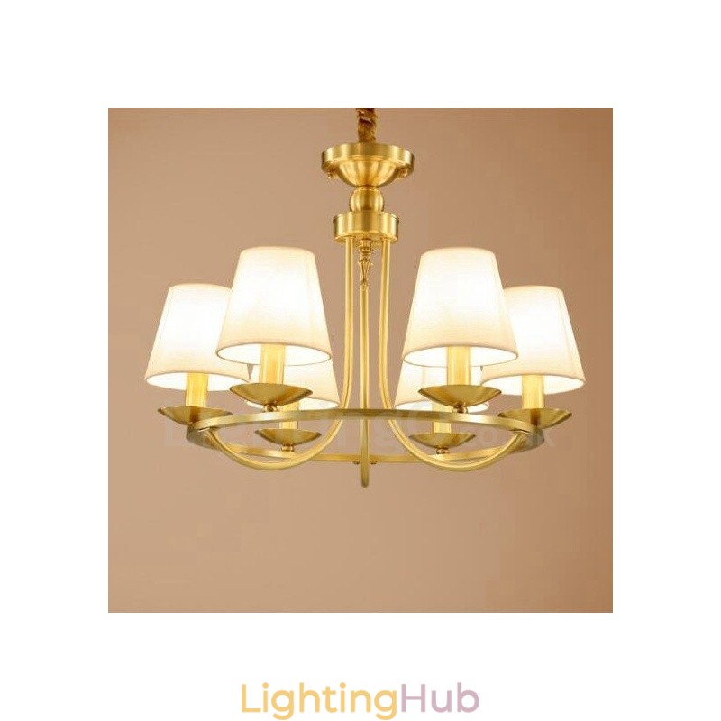 6 Light Rustic Lodge Integrated Metal Copper Chandelier