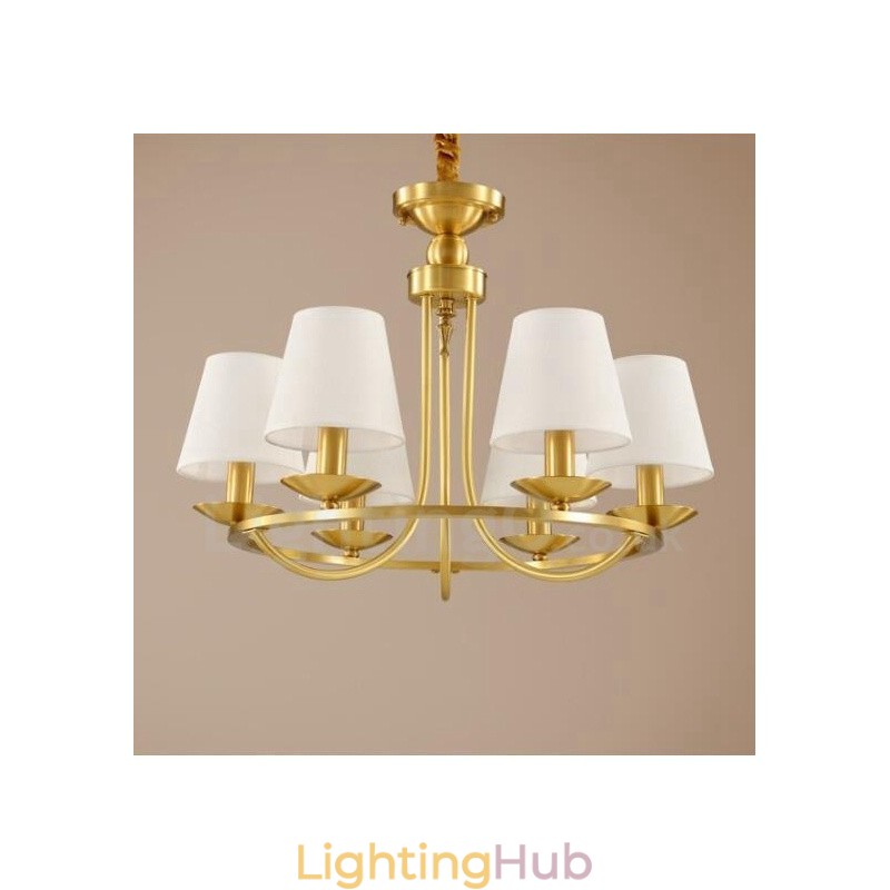 6 Light Rustic Lodge Integrated Metal Copper Chandelier