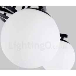 5 Light Rustic Lodge Integrated Chandelier with Glass Shade