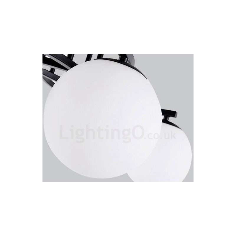 5 Light Rustic Lodge Integrated Chandelier with Glass Shade