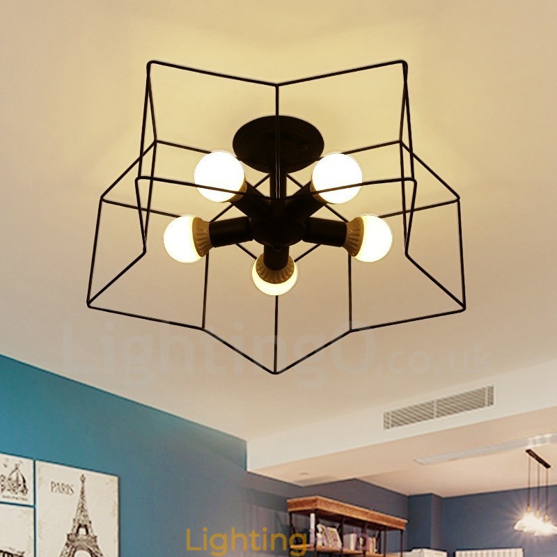 5 Light Rustic Lodge Integrated Chandelier